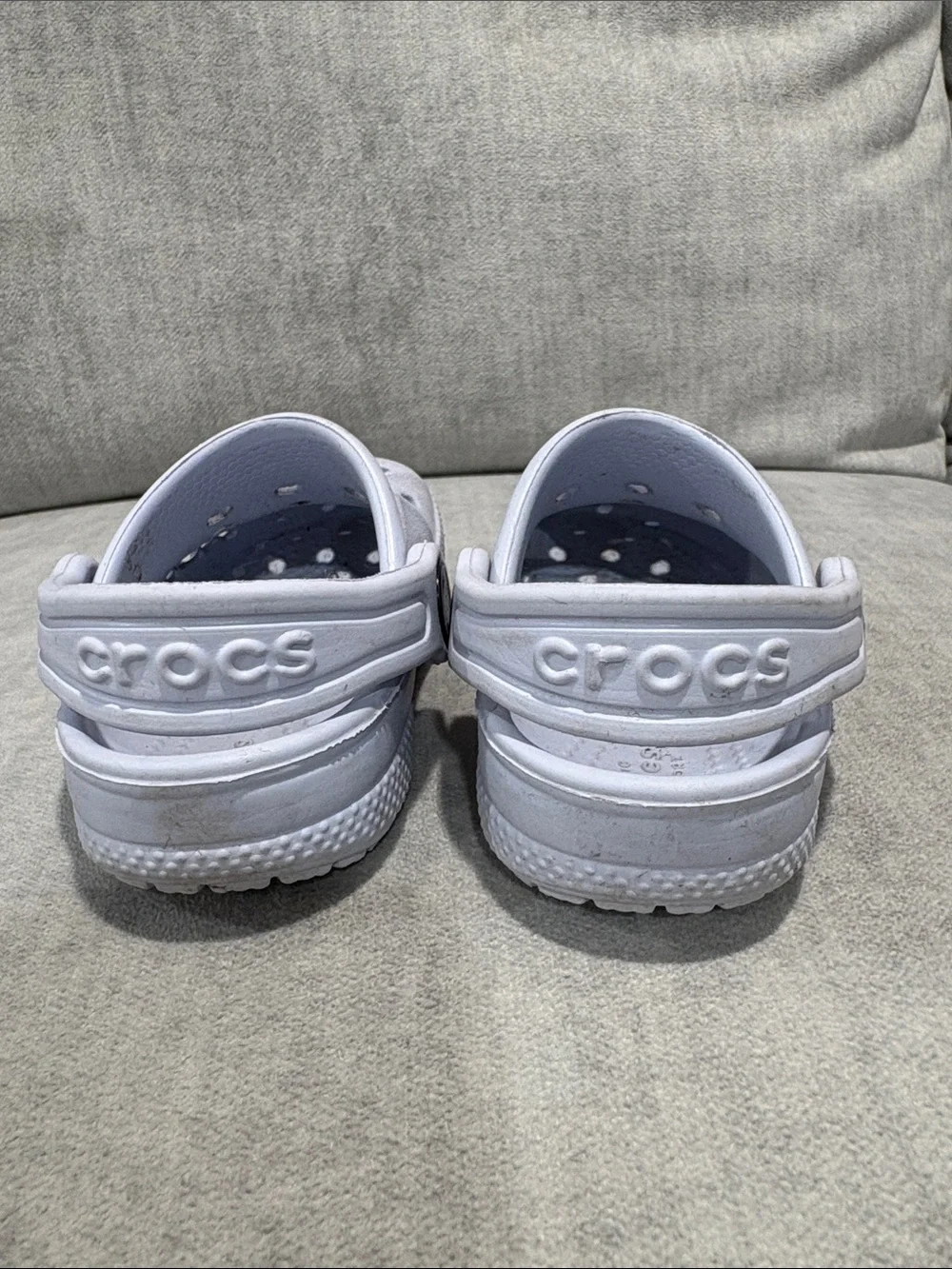 CROCS Kids Light Grey Classic Clog with Heel Strap